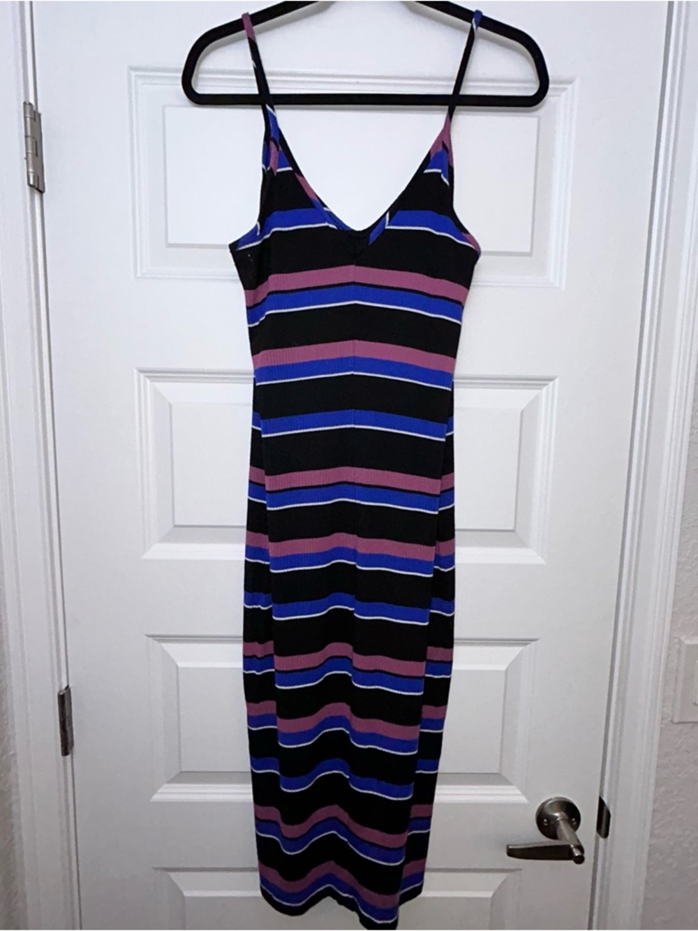 Express Stripe Print Ribbed Midi Bodycon Dress - Picture 8 of 10